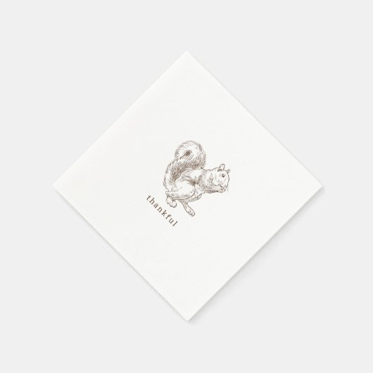 Rustikaler Minimalistisch-brauner Erntedank Serviette (Ecke)