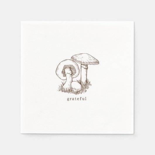 Rustikaler Minimalistisch-brauner Erntedank Serviette (Vorderseite)