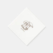 Rustikaler Minimalistisch-brauner Erntedank Serviette (Ecke)