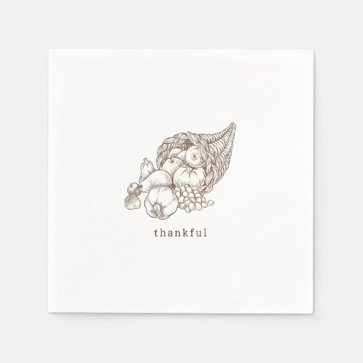 Rustikaler Minimalistisch-brauner Erntedank Serviette (Vorderseite)