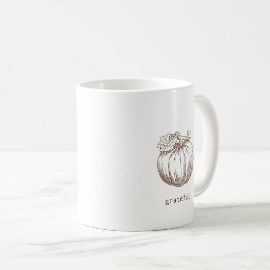 Rustikaler Minimalistisch Brown Fall Erntedank Kaffeetasse (VorderseiteRechts)