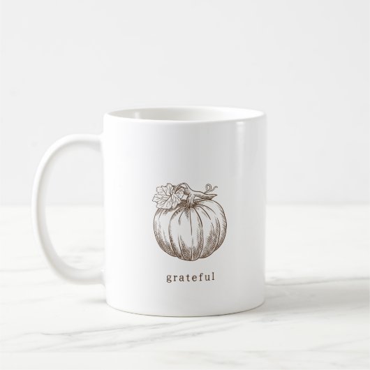 Rustikaler Minimalistisch Brown Fall Erntedank Kaffeetasse (Links)