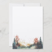 Rustikaler Minimalistischer Bergwald Save the Date Einladung (Rückseite)