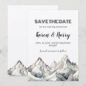 Rustikaler Minimalistischer Kraft-Berg Save the Da Einladung (Vorne/Hinten)