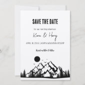 Rustikaler Minimalistischer Kraft-Berg Save the Da Einladung (Vorderseite)
