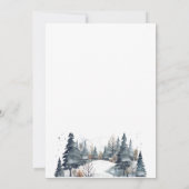 Rustikaler Minimalistischer Schneeberg Save the Da Einladung (Rückseite)