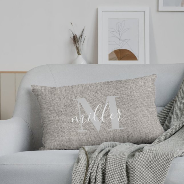 Rustikaler Mit Monogramm Familienname Lumbar Pillo Lendenkissen (Von Creator hochgeladen)