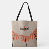Rustikaler Mit Monogramm Name Orange Black Tan Tasche (Vorderseite)