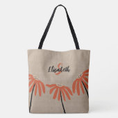 Rustikaler Mit Monogramm Name Orange Black Tan Tasche (Rückseite)