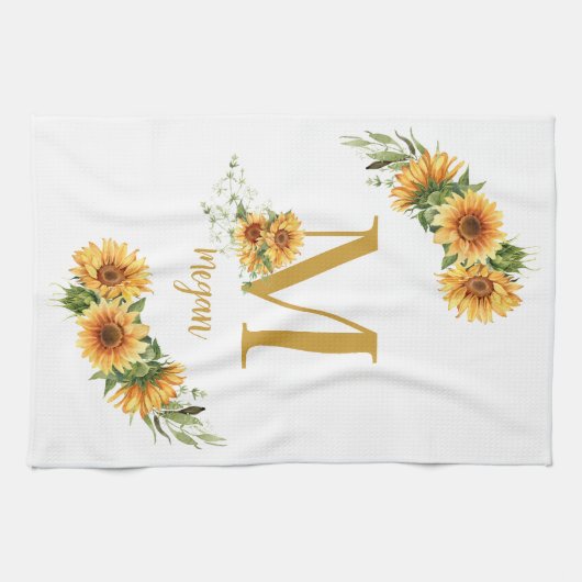 Rustikaler mit Monogramm Name personalisiert Geschirrtuch (Horizontal)