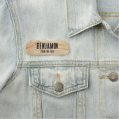 Rustikaler Mitarbeiter von Woodgrain Black Company Namensschild (Beispiel)