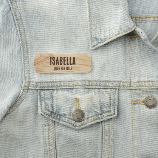 Rustikaler Mitarbeiter Woodgrain Brown Mitarbeiter Namensschild (Beispiel)