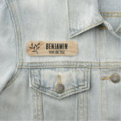 Rustikaler Mitarbeitername Woodgrain Black Staff I Namensschild (Beispiel)