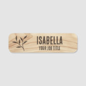 Rustikaler Mitarbeitername Woodgrain Brown Persona Namensschild (Vorderseite)