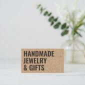 Rustikaler, moderner brauner Kork handgemachter, s Visitenkarte (Stehend Vorderseite)