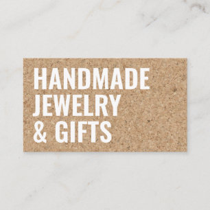 Rustikaler, moderner, brauner Kork handgemachter,  Visitenkarte