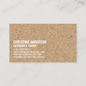 Rustikaler, moderner, brauner Kork handgemachter, Visitenkarte (Rückseite)