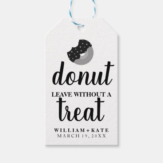 Rustikaler moderner Donut Verlasse ohne Leckerei H Geschenkanhänger (Vorderseite)