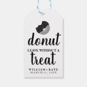Rustikaler moderner Donut Verlasse ohne Leckerei H Geschenkanhänger (Rückseite)