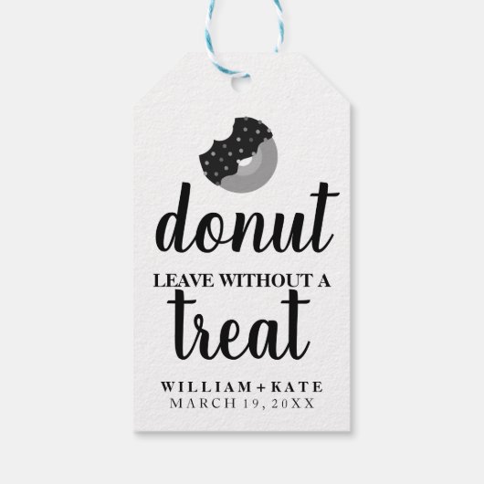 Rustikaler moderner Donut Verlasse ohne Leckerei H Geschenkanhänger (Rückseite)