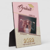 Rustikaler moderner Dusty Pink Grad Foto Abschluss Fotoplatte (Seite)