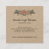 Rustikaler, moderner, handgefertigter Zuhause-Hand Quadratische Visitenkarte (Rückseite)