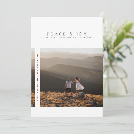 Rustikaler, moderner Minimalistischer Urlaub | Fri Save The Date (Stehend Vorderseite)