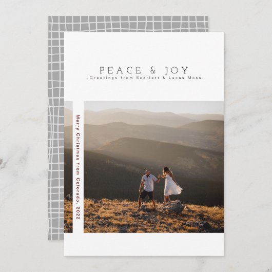 Rustikaler, moderner Minimalistischer Urlaub | Fri Save The Date (Vorne/Hinten)