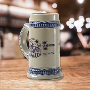 Rustikaler moderner Trauzeuge Bierglas