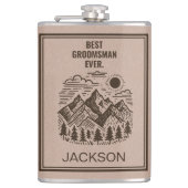 Rustikaler moderner Trauzeuge Flachmann (Vorderseite)