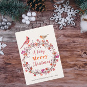 Rustikaler, moderner Weihnachtskranz Feiertagskarte