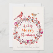 Rustikaler, moderner Weihnachtskranz Feiertagskarte (Vorderseite)