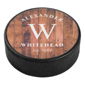 Rustikaler Monogram Hockey Puck (3/4)