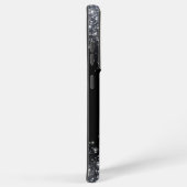 Rustikaler Monogramm Glitzer schwarz und silber Samsung Galaxy Hülle (Rechte Seite)