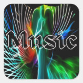 Rustikaler Musik Quadratischer Aufkleber (Vorderseite)