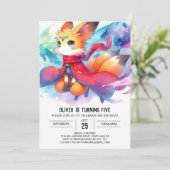 Rustikaler Mutterfuchs Geburtstag Einladung (Stehend Vorderseite)