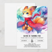 Rustikaler Mutterfuchs Geburtstag Einladung (Vorne/Hinten)