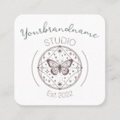 Rustikaler mystischer Schmetterling Zeichne schön Quadratische Visitenkarte (Vorderseite)