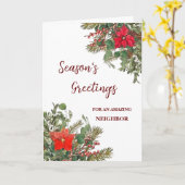 Rustikaler Nachbar Weihnachtsfeiertag Karte (Gelbe Blume)