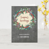 Rustikaler Nachbar Weihnachtsfeiertag Karte (Gelbe Blume)