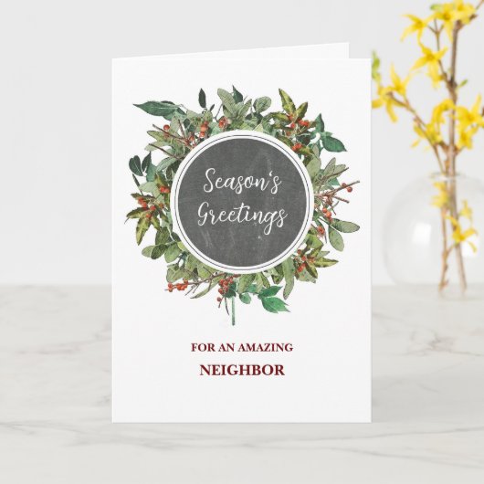 Rustikaler Nachbar Weihnachtsfeiertag Karte (Gelbe Blume)