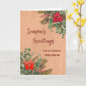 Rustikaler Nachbar Weihnachtsfeiertag Karte (Gelbe Blume)