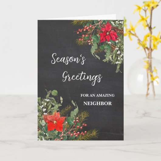 Rustikaler Nachbar Weihnachtsfeiertag Karte (Gelbe Blume)