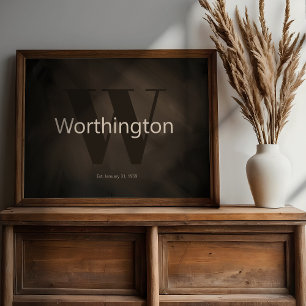 Rustikaler Nachname-Farmhaus-Dekor-Druck Poster
