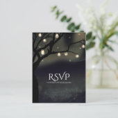 Rustikaler Nachtbaum & Mason Jar Lights Wedding RS Einladungspostkarte (Stehend Vorderseite)