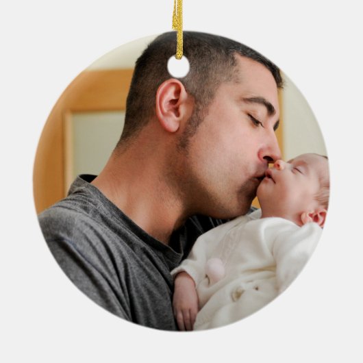 Rustikaler Name Bär Herzgeburt Keramik Ornament (Hinten)