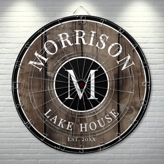 Rustikaler Name der Holzfamilie Dartscheibe