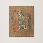 Rustikaler Name der Kuh Monogram Puzzle (Vertikal)