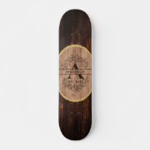Rustikaler Name der Monogrammkarte aus Holz Skateboard (Vorne)