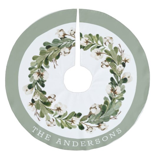 Rustikaler Name der Weihnachtsbaumwolle Polyester Weihnachtsbaumdecke (Vorderseite)